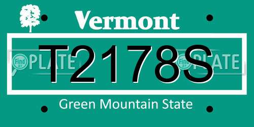 T2178S Vermont License Plate