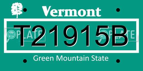T21915B Vermont License Plate