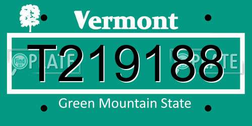 T219188 Vermont License Plate