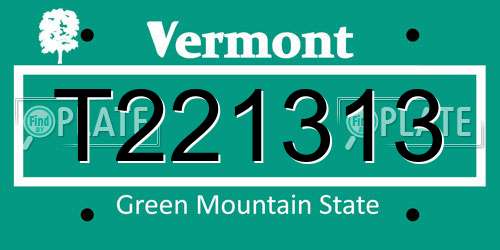 T221313 Vermont License Plate