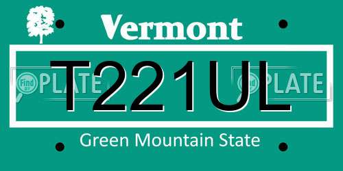 T221UL Vermont License Plate