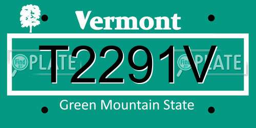 T2291V Vermont License Plate