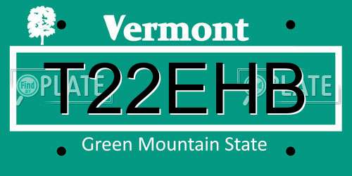 T22EHB Vermont License Plate