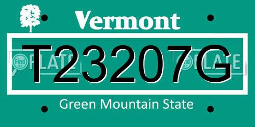 T23207G Vermont License Plate