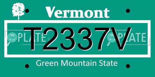 T2337V Vermont License Plate