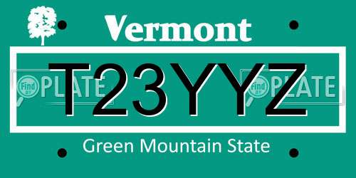 T23YYZ Vermont License Plate