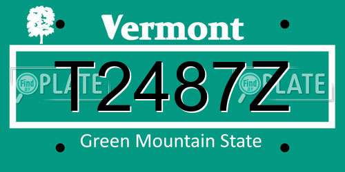 T2487Z Vermont License Plate