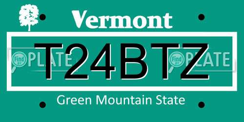 T24BTZ Vermont License Plate