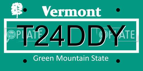 T24DDY Vermont License Plate
