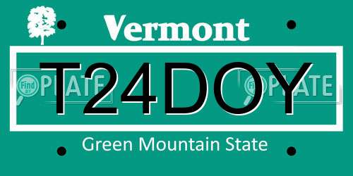 T24DOY Vermont License Plate