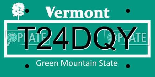 T24DQY Vermont License Plate