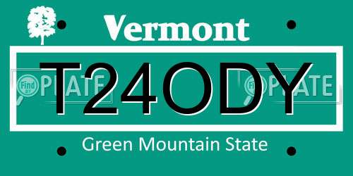T24ODY Vermont License Plate