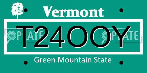 T24OOY Vermont License Plate
