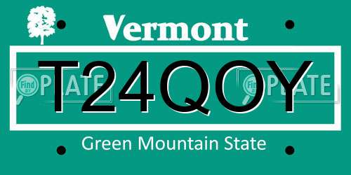 T24QOY Vermont License Plate