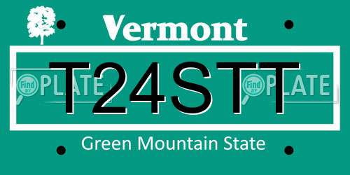 T24STT Vermont License Plate