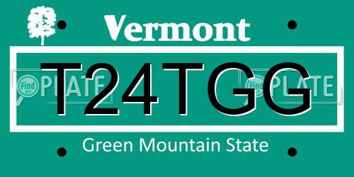 T24TGG Vermont License Plate