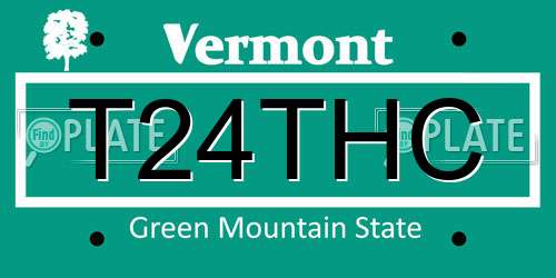 T24THC Vermont License Plate