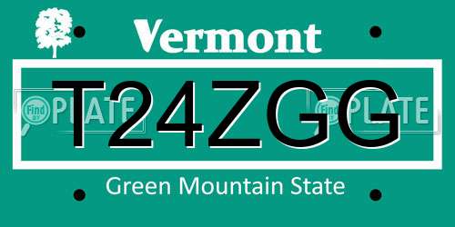 T24ZGG Vermont License Plate