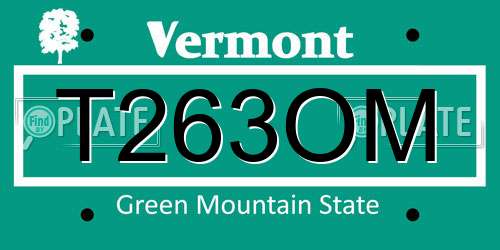T263OM Vermont License Plate