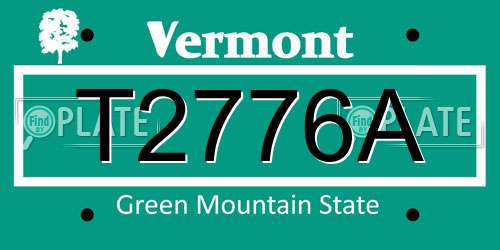 T2776A Vermont License Plate