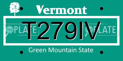 T279IV Vermont License Plate