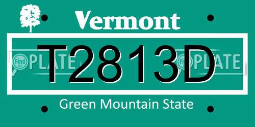 T2813D Vermont License Plate