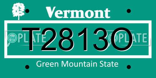 T2813O Vermont License Plate