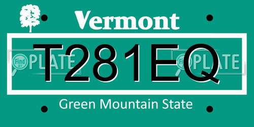 T281EQ Vermont License Plate