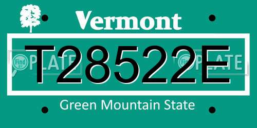 T28522E Vermont License Plate