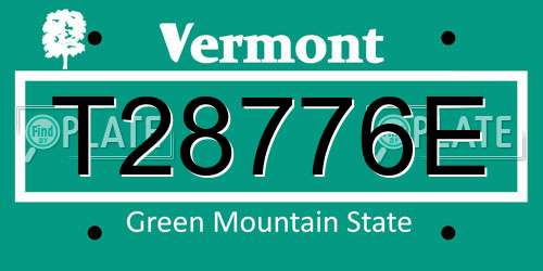 T28776E Vermont License Plate