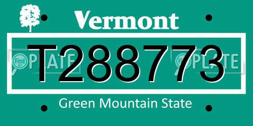 T288773 Vermont License Plate