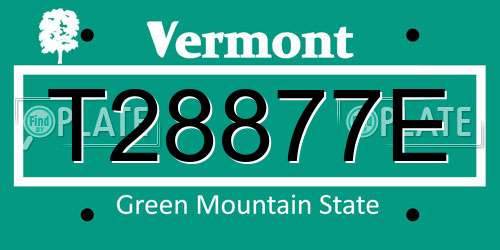 T28877E Vermont License Plate
