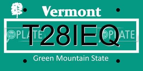 T28IEQ Vermont License Plate