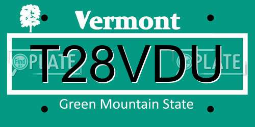 T28VDU Vermont License Plate
