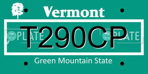 T290CP Vermont License Plate