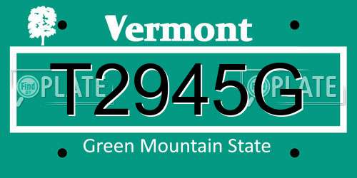 T2945G Vermont License Plate