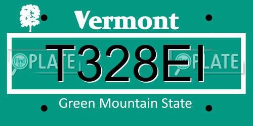 T328EI Vermont License Plate