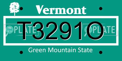 T3291O Vermont License Plate