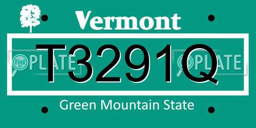 T3291Q Vermont License Plate