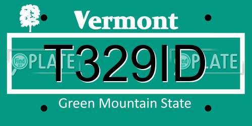 T329ID Vermont License Plate