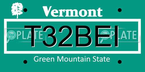 T32BEI Vermont License Plate