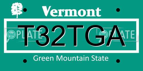 T32TGA Vermont License Plate