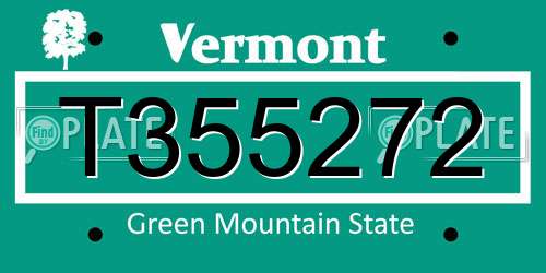 T355272 Vermont License Plate