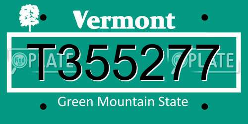 T355277 Vermont License Plate