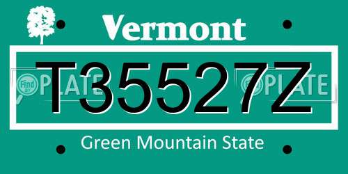 T35527Z Vermont License Plate