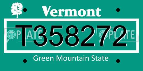 T358272 Vermont License Plate