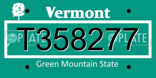 T358277 Vermont License Plate
