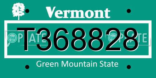 T368828 Vermont License Plate
