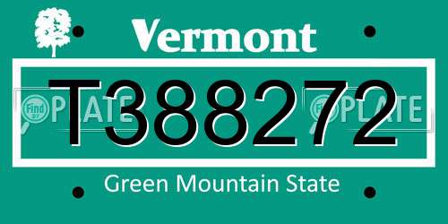 T388272 Vermont License Plate