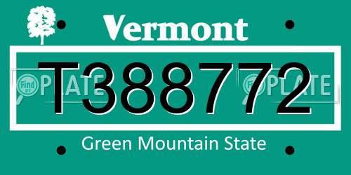 T388772 Vermont License Plate
